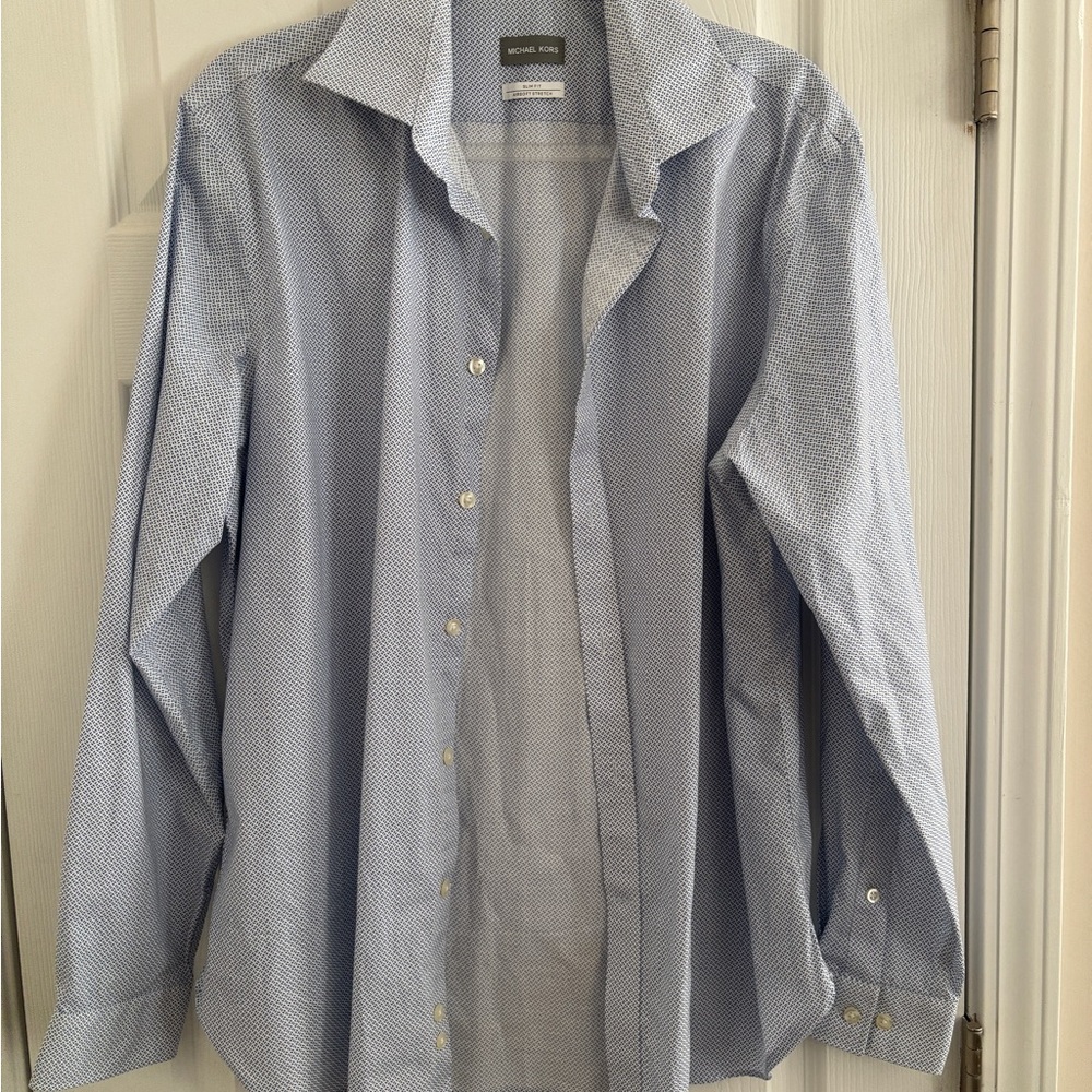 Men's Michael Kors Blue Button-Up Shirt